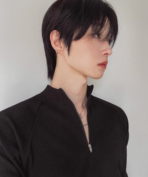 NOWLE(ノウル)の「【NOWLE】タイトフィット ハーフジップ ラグラン リブ ロンT / スリムフィット(Tシャツ/カットソー・メンズ・ブラック・LARGE/X-LARGE/MEDIUM)」の4枚目の写真
