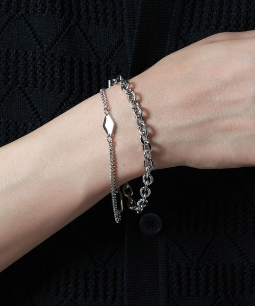 RAGEBLUE(レイジブルー)の「LAYERED CHAIN BRACELET/レイヤードチェーンブレスレット(ブレスレット・メンズ・その他1・FREE)」の1枚目の写真