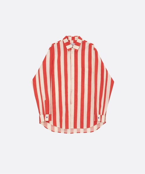 U:UME（ユーム）の「Dual Stripe Proportion Shirt（シャツ/ブラウス・メンズ・レッド/グリーン/ブルー・FREE）」の3枚目の写真