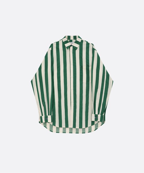 U:UME（ユーム）の「Dual Stripe Proportion Shirt（シャツ/ブラウス・メンズ・レッド/グリーン/ブルー・FREE）」の2枚目の写真