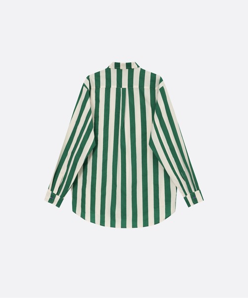 U:UME（ユーム）の「Dual Stripe Proportion Shirt（シャツ/ブラウス・メンズ・レッド/グリーン/ブルー・FREE）」の5枚目の写真