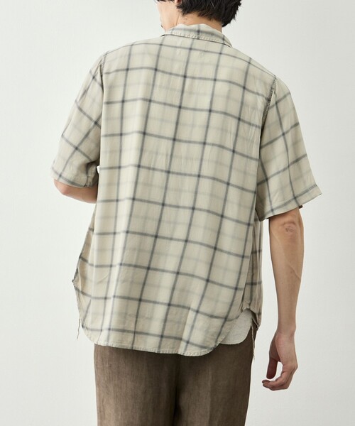 REMI RELIEF(レミレリーフ)の「【REMI RELIEF/レミレリーフ】レーヨンツイルチェックS/Sシャツ(シャツ/ブラウス・メンズ・サックスブルー/オフホワイト・S/M)」の7枚目の写真