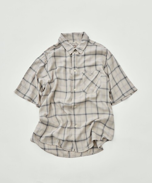 REMI RELIEF(レミレリーフ)の「【REMI RELIEF/レミレリーフ】レーヨンツイルチェックS/Sシャツ(シャツ/ブラウス・メンズ・サックスブルー/オフホワイト・S/M)」の10枚目の写真