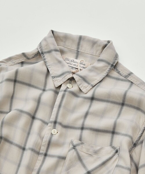 REMI RELIEF(レミレリーフ)の「【REMI RELIEF/レミレリーフ】レーヨンツイルチェックS/Sシャツ(シャツ/ブラウス・メンズ・サックスブルー/オフホワイト・S/M)」の11枚目の写真