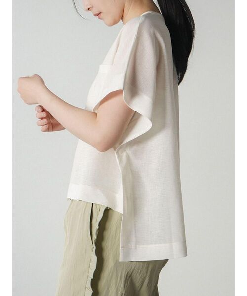 FIKA.（フィーカ）の「Sheer striped band collar shirt（シャツ/ブラウス・レディース・オフホワイト/グレー・FREE）」の8枚目の写真