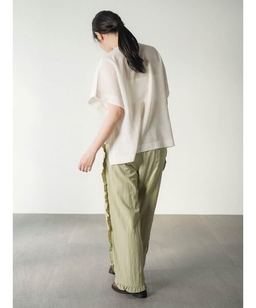 FIKA.（フィーカ）の「Sheer striped band collar shirt（シャツ/ブラウス・レディース・オフホワイト/グレー・FREE）」の14枚目の写真