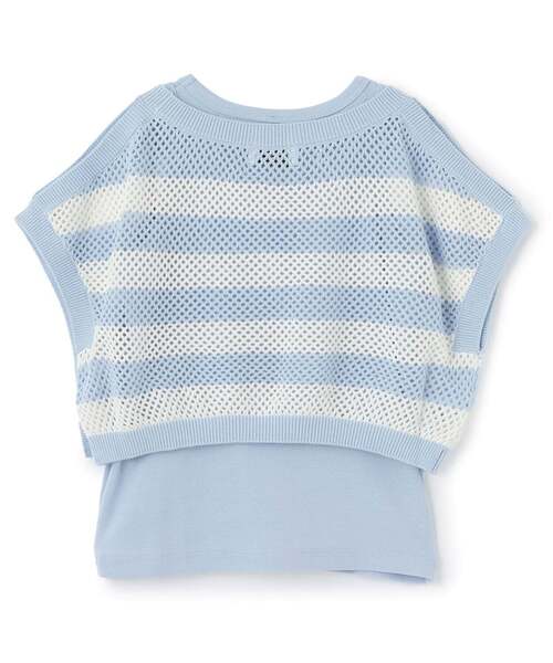 kate spade new york kids(ケイトスペードニューヨーク)の「ストライプメッシュニット&タンクトップセット(ニット/セーター・キッズ・ブラック/サックスブルー・160cm/150cm/140cm/130cm/120cm)」の10枚目の写真