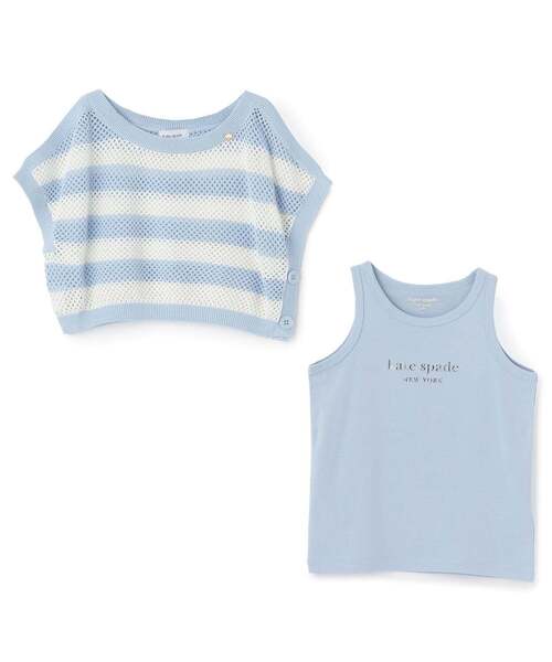 kate spade new york kids(ケイトスペードニューヨーク)の「ストライプメッシュニット&タンクトップセット(ニット/セーター・キッズ・ブラック/サックスブルー・160cm/150cm/140cm/130cm/120cm)」の9枚目の写真