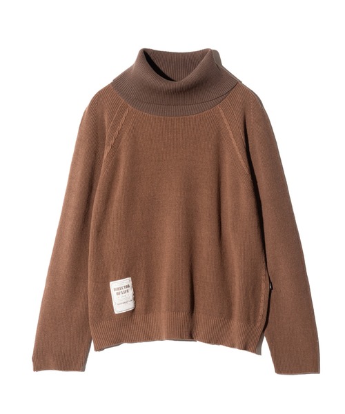 glamb(グラム)の「Raglan Turtle Neck Knit / ラグランタートルネックニット(ニット/セーター・メンズ・ブラック/ブラウン・M/L)」の4枚目の写真
