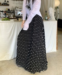 プリーツフレアロングスカート