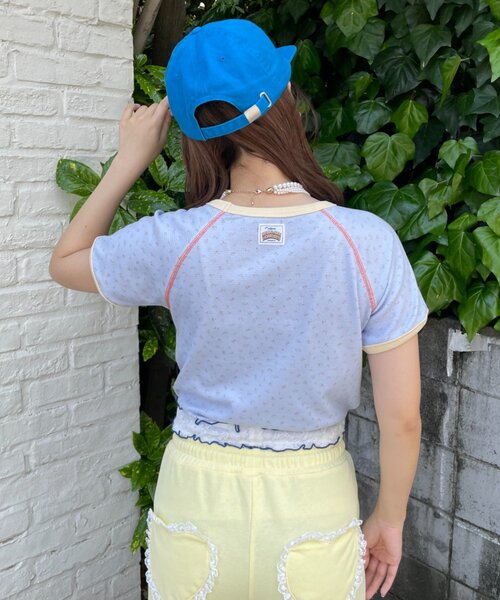 HELLO.SANFRANCISCO（ハローサンフランシスコ）の「【HELLO.SANFRANCISCO/ハローサンフランシスコ】ワッフルプリントTEE（Tシャツ/カットソー・レディース・アイボリー/サックスブルー/ピンク・ONE SIZE）」の15枚目の写真