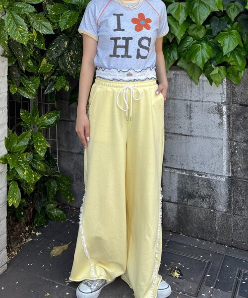 HELLO.SANFRANCISCO（ハローサンフランシスコ）の「【HELLO.SANFRANCISCO/ハローサンフランシスコ】ワッフルプリントTEE（Tシャツ/カットソー・レディース・アイボリー/サックスブルー/ピンク・ONE SIZE）」の17枚目の写真