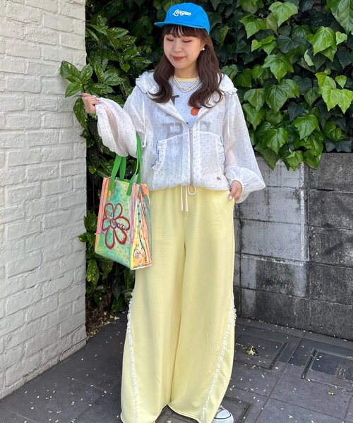HELLO.SANFRANCISCO（ハローサンフランシスコ）の「【HELLO.SANFRANCISCO/ハローサンフランシスコ】ワッフルプリントTEE（Tシャツ/カットソー・レディース・アイボリー/サックスブルー/ピンク・ONE SIZE）」の20枚目の写真