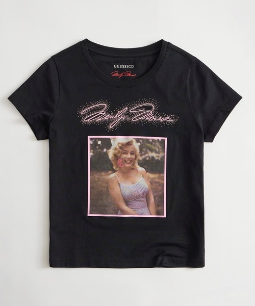 galliano カットソー マリリンモンローXS 黒 グリッター MARILYN Picture Script Tee マリリン・モンロー Collection Tシャツ