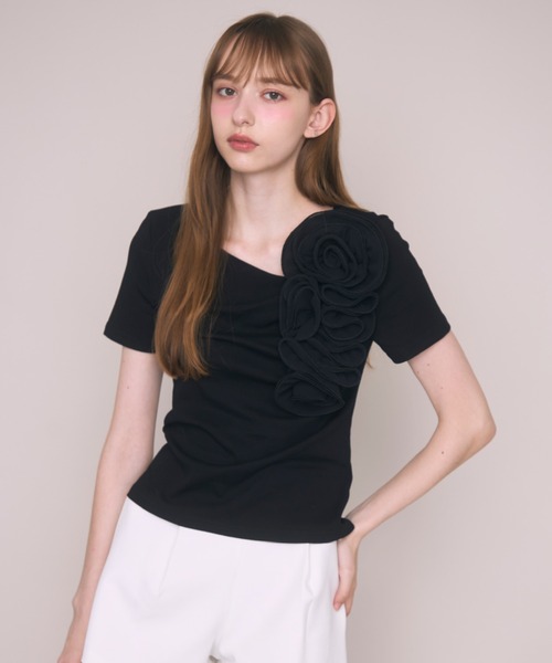Noelie(ノエリー)の「ローズTee(Tシャツ/カットソー・レディース・ホワイト/ブラック・FREE)」の11枚目の写真
