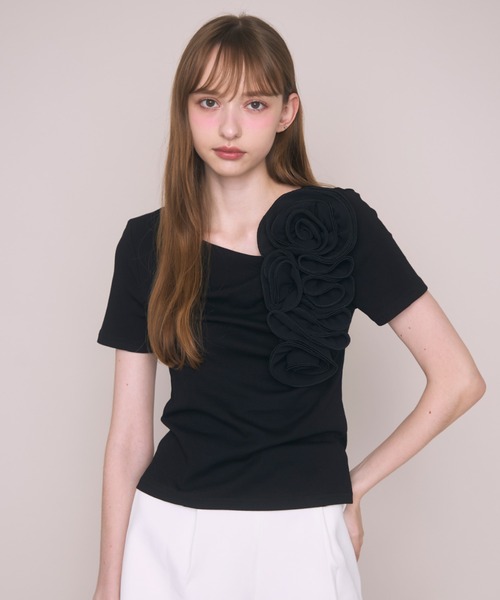 Noelie(ノエリー)の「ローズTee(Tシャツ/カットソー・レディース・ホワイト/ブラック・FREE)」の12枚目の写真