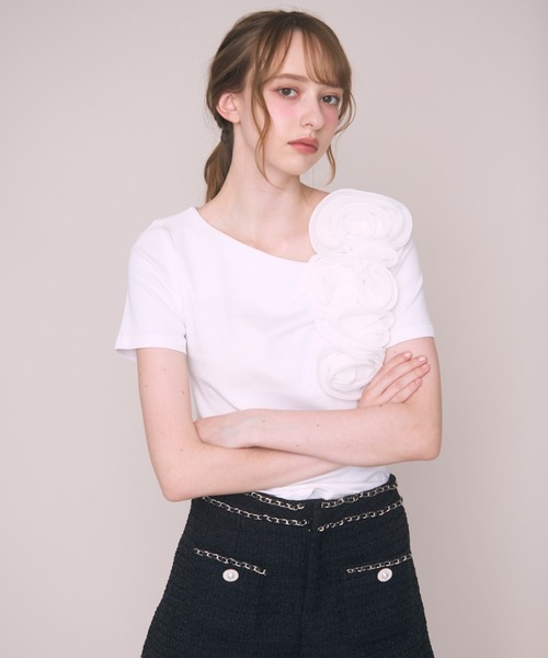 Noelie(ノエリー)の「ローズTee(Tシャツ/カットソー・レディース・ホワイト/ブラック・FREE)」の18枚目の写真