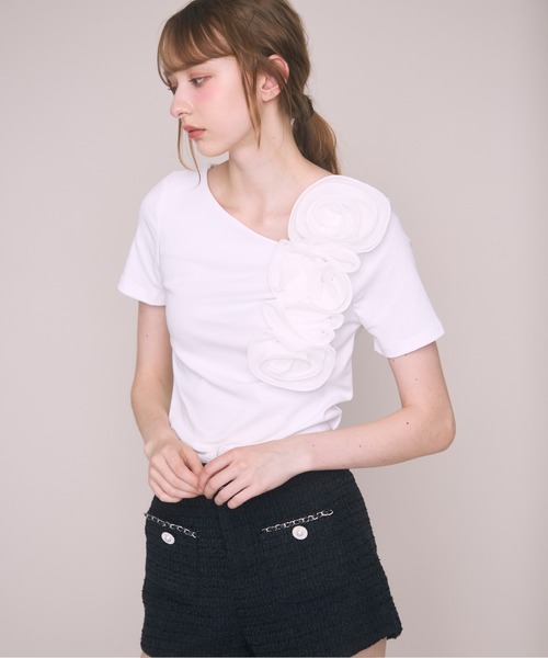 Noelie(ノエリー)の「ローズTee(Tシャツ/カットソー・レディース・ホワイト/ブラック・FREE)」の20枚目の写真