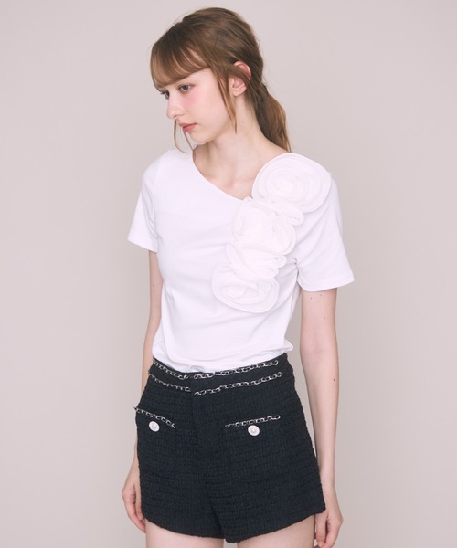 Noelie(ノエリー)の「ローズTee(Tシャツ/カットソー・レディース・ホワイト/ブラック・FREE)」の21枚目の写真
