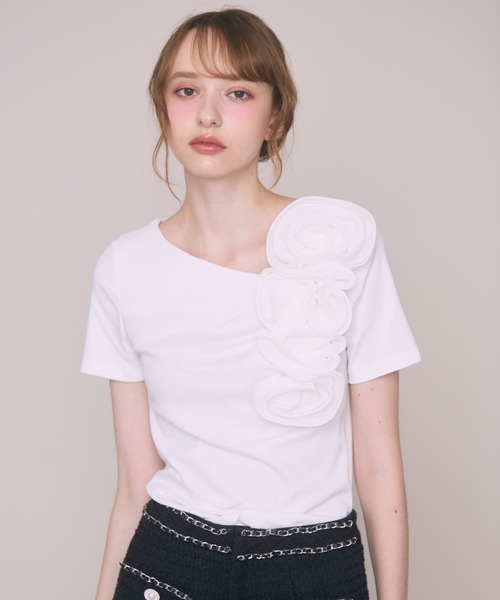 Noelie(ノエリー)の「ローズTee(Tシャツ/カットソー・レディース・ホワイト/ブラック・FREE)」の15枚目の写真