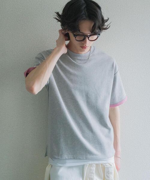 SENSE OF PLACE by URBAN RESEARCH(センスオブプレイスバイアーバンリサーチ)の「ダブルフェイス裏毛ショートスリーブTシャツ(Tシャツ/カットソー・メンズ・ネイビー/ブラウン/グレー・MEDIUM/LARGE)」の5枚目の写真