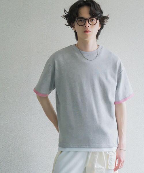 SENSE OF PLACE by URBAN RESEARCH(センスオブプレイスバイアーバンリサーチ)の「ダブルフェイス裏毛ショートスリーブTシャツ(Tシャツ/カットソー・メンズ・ネイビー/ブラウン/グレー・MEDIUM/LARGE)」の7枚目の写真