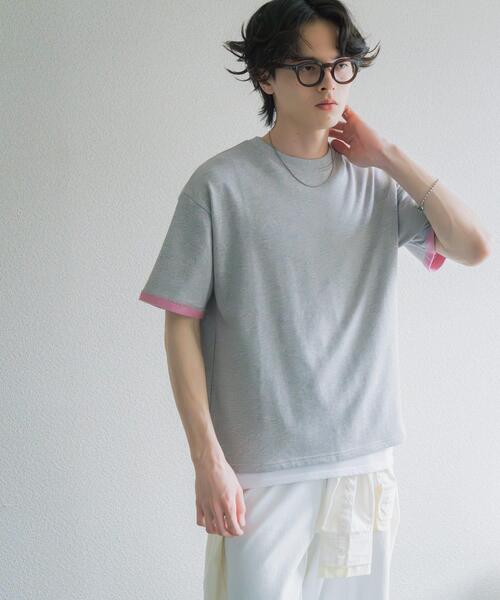 SENSE OF PLACE by URBAN RESEARCH(センスオブプレイスバイアーバンリサーチ)の「ダブルフェイス裏毛ショートスリーブTシャツ(Tシャツ/カットソー・メンズ・ネイビー/ブラウン/グレー・MEDIUM/LARGE)」の8枚目の写真