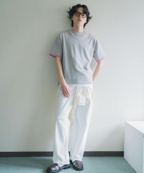 SENSE OF PLACE by URBAN RESEARCH(センスオブプレイスバイアーバンリサーチ)の「ダブルフェイス裏毛ショートスリーブTシャツ(Tシャツ/カットソー・メンズ・ネイビー/ブラウン/グレー・MEDIUM/LARGE)」の9枚目の写真