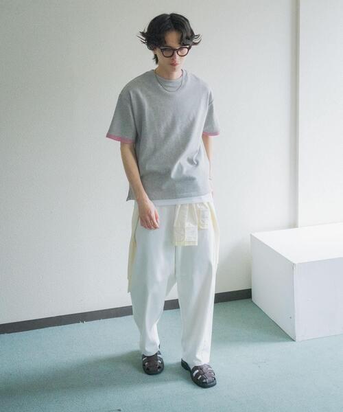 SENSE OF PLACE by URBAN RESEARCH(センスオブプレイスバイアーバンリサーチ)の「ダブルフェイス裏毛ショートスリーブTシャツ(Tシャツ/カットソー・メンズ・ネイビー/ブラウン/グレー・MEDIUM/LARGE)」の10枚目の写真