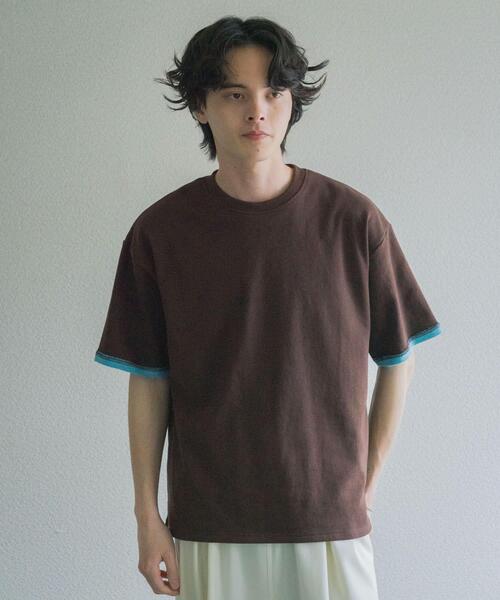 SENSE OF PLACE by URBAN RESEARCH(センスオブプレイスバイアーバンリサーチ)の「ダブルフェイス裏毛ショートスリーブTシャツ(Tシャツ/カットソー・メンズ・ネイビー/ブラウン/グレー・MEDIUM/LARGE)」の14枚目の写真
