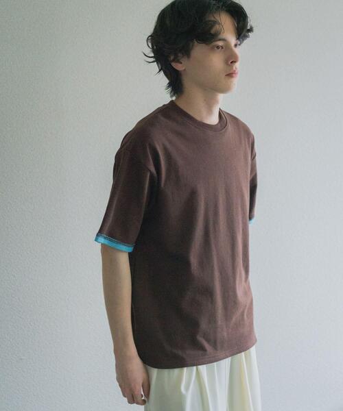 SENSE OF PLACE by URBAN RESEARCH(センスオブプレイスバイアーバンリサーチ)の「ダブルフェイス裏毛ショートスリーブTシャツ(Tシャツ/カットソー・メンズ・ネイビー/ブラウン/グレー・MEDIUM/LARGE)」の15枚目の写真