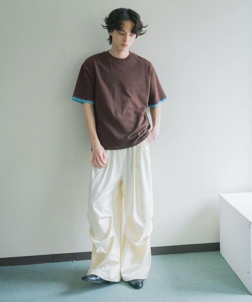 SENSE OF PLACE by URBAN RESEARCH(センスオブプレイスバイアーバンリサーチ)の「ダブルフェイス裏毛ショートスリーブTシャツ(Tシャツ/カットソー・メンズ・ネイビー/ブラウン/グレー・MEDIUM/LARGE)」の16枚目の写真