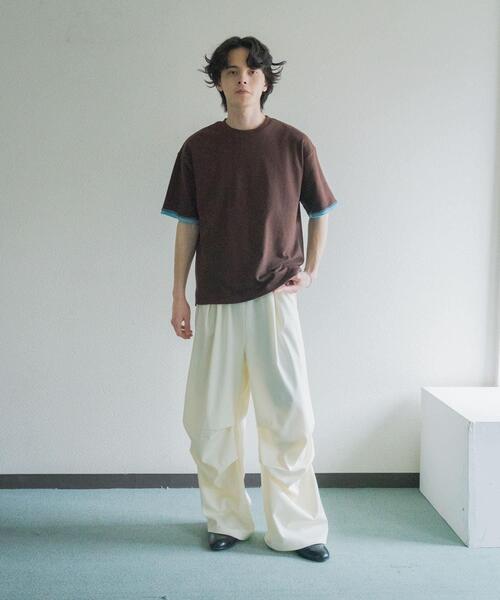 SENSE OF PLACE by URBAN RESEARCH(センスオブプレイスバイアーバンリサーチ)の「ダブルフェイス裏毛ショートスリーブTシャツ(Tシャツ/カットソー・メンズ・ネイビー/ブラウン/グレー・MEDIUM/LARGE)」の17枚目の写真