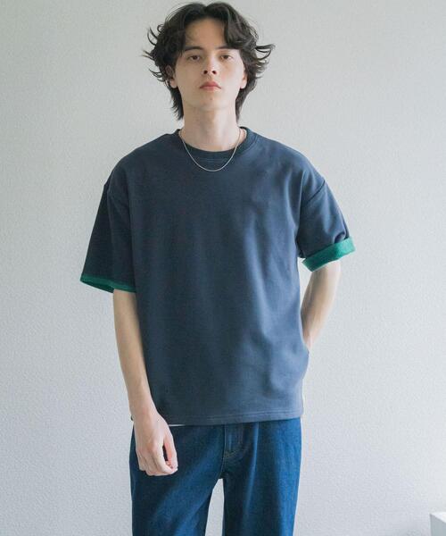SENSE OF PLACE by URBAN RESEARCH(センスオブプレイスバイアーバンリサーチ)の「ダブルフェイス裏毛ショートスリーブTシャツ(Tシャツ/カットソー・メンズ・ネイビー/ブラウン/グレー・MEDIUM/LARGE)」の22枚目の写真