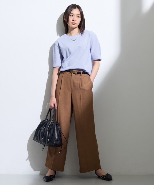 INDIVI(インディヴィ)の「【洗える/凹凸素材】デザインTシャツ(Tシャツ/カットソー・レディース・ネイビー/ライトブルー/ネイビー系5・40/15 /05/13/38)」の7枚目の写真