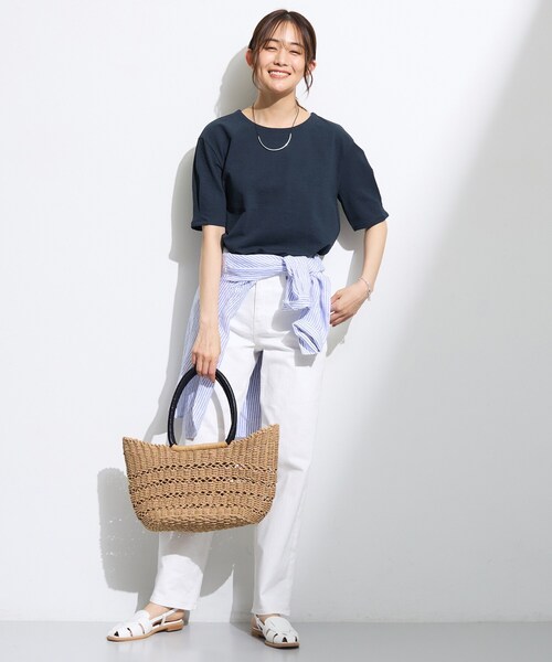 INDIVI(インディヴィ)の「【洗える/凹凸素材】デザインTシャツ(Tシャツ/カットソー・レディース・ネイビー/ライトブルー/ネイビー系5・40/15 /05/13/38)」の20枚目の写真