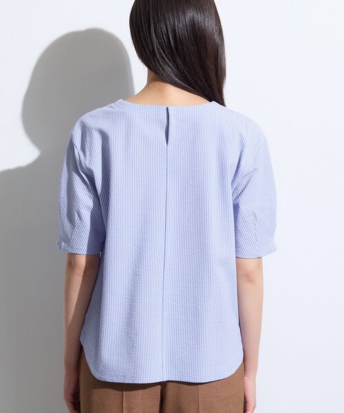 INDIVI(インディヴィ)の「【洗える/凹凸素材】デザインTシャツ(Tシャツ/カットソー・レディース・ネイビー/ライトブルー/ネイビー系5・40/15 /05/13/38)」の16枚目の写真
