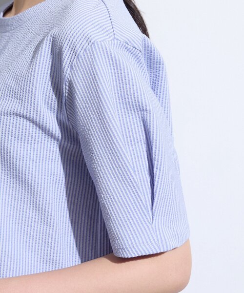 INDIVI(インディヴィ)の「【洗える/凹凸素材】デザインTシャツ(Tシャツ/カットソー・レディース・ネイビー/ライトブルー/ネイビー系5・40/15 /05/13/38)」の10枚目の写真