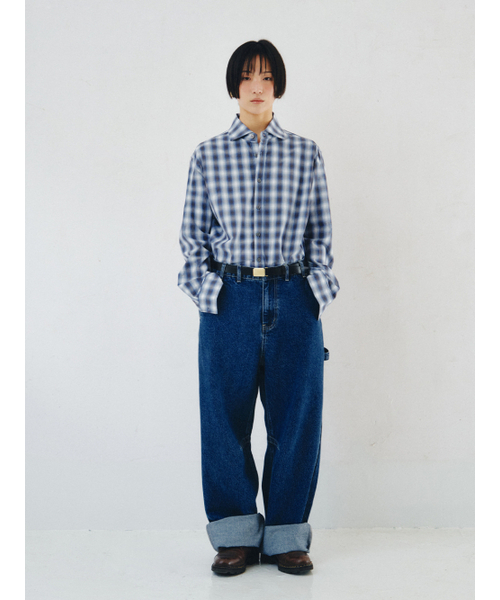 PLZPROJECT（プリーズプロジェクト）の「SIDE-OPEN CHECK SHIRT, BLUE（シャツ/ブラウス・レディース・その他・FREE）」の2枚目の写真