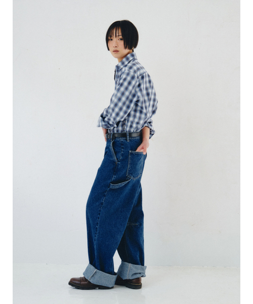 PLZPROJECT（プリーズプロジェクト）の「SIDE-OPEN CHECK SHIRT, BLUE（シャツ/ブラウス・レディース・その他・FREE）」の3枚目の写真
