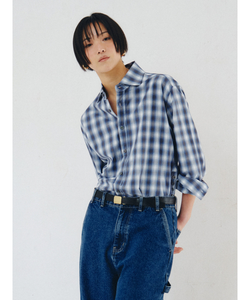 PLZPROJECT（プリーズプロジェクト）の「SIDE-OPEN CHECK SHIRT, BLUE（シャツ/ブラウス・レディース・その他・FREE）」の5枚目の写真