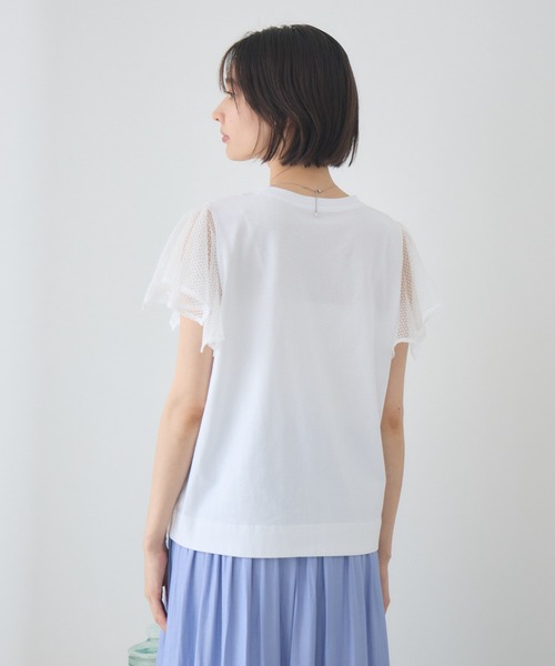 KATHARINE ROSS(キャサリンロス)の「ハンカチ袖Tシャツ(Tシャツ/カットソー・レディース・オフホワイト/ブラック/ブラウン・MEDIUM)」の7枚目の写真