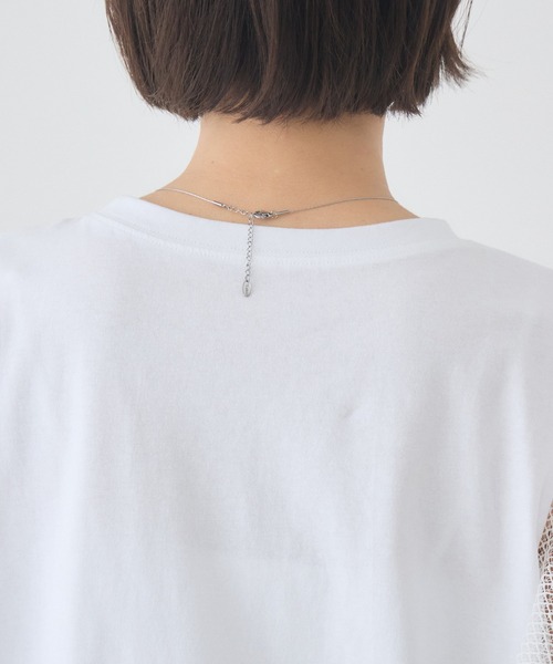KATHARINE ROSS(キャサリンロス)の「ハンカチ袖Tシャツ(Tシャツ/カットソー・レディース・オフホワイト/ブラック/ブラウン・MEDIUM)」の11枚目の写真