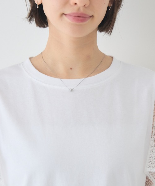 KATHARINE ROSS(キャサリンロス)の「ハンカチ袖Tシャツ(Tシャツ/カットソー・レディース・オフホワイト/ブラック/ブラウン・MEDIUM)」の8枚目の写真