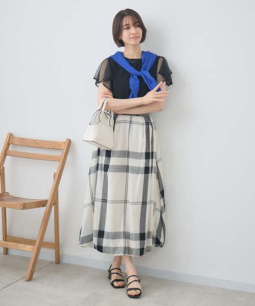 KATHARINE ROSS(キャサリンロス)の「ハンカチ袖Tシャツ(Tシャツ/カットソー・レディース・オフホワイト/ブラック/ブラウン・MEDIUM)」の18枚目の写真