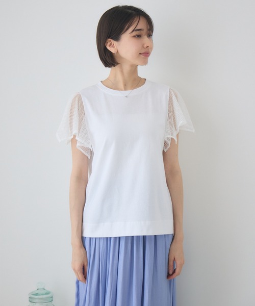 KATHARINE ROSS(キャサリンロス)の「ハンカチ袖Tシャツ(Tシャツ/カットソー・レディース・オフホワイト/ブラック/ブラウン・MEDIUM)」の5枚目の写真