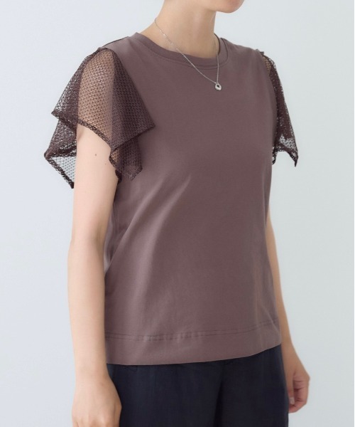 KATHARINE ROSS(キャサリンロス)の「ハンカチ袖Tシャツ(Tシャツ/カットソー・レディース・オフホワイト/ブラック/ブラウン・MEDIUM)」の21枚目の写真
