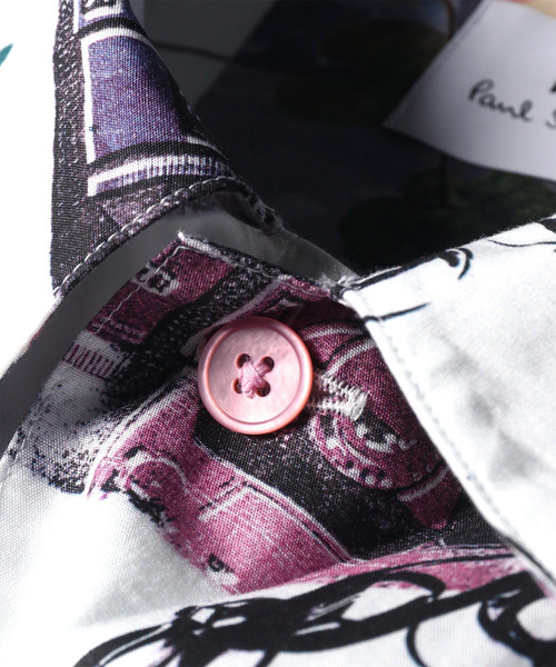 PS Paul Smith(ピーエスポールスミス)の「"Scrapbook Print" オープンカラーシャツ / 262301 695U(シャツ/ブラウス・メンズ・ネイビー/ホワイト/ライトグリーン・MEDIUM/SMALL/X-LARGE/LARGE)」の17枚目の写真