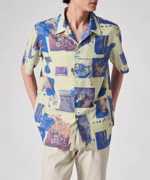 PS Paul Smith(ピーエスポールスミス)の「"Scrapbook Print" オープンカラーシャツ / 262301 695U(シャツ/ブラウス・メンズ・ネイビー/ホワイト/ライトグリーン・MEDIUM/SMALL/X-LARGE/LARGE)」の10枚目の写真