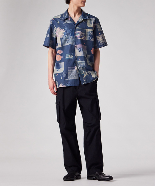 PS Paul Smith(ピーエスポールスミス)の「"Scrapbook Print" オープンカラーシャツ / 262301 695U(シャツ/ブラウス・メンズ・ネイビー/ホワイト/ライトグリーン・MEDIUM/SMALL/X-LARGE/LARGE)」の4枚目の写真